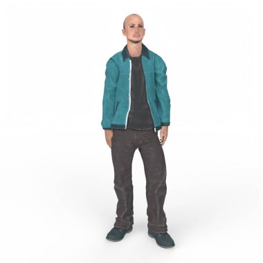 portrait of handsome man in casual clothes, posing in studio, original photoset