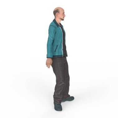 3d render of a man in a suit on a white background
