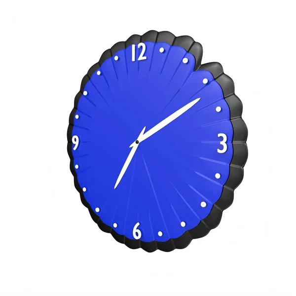 blue clock isolated on white background