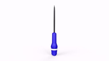 blue and white plastic toothbrush with shadow isolated on background