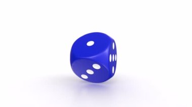 Beyaz arkaplanda mavi zar izole