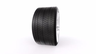 car wheel isolated on white background, top view. high quality 3d illustration