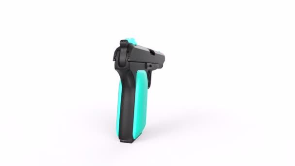 Gun New Toy Black White Image Weapon Isolated Background — Αρχείο Βίντεο