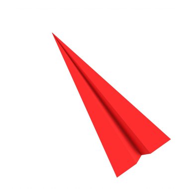 red paper airplane on white background