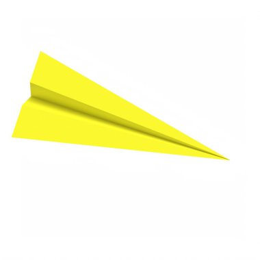 origami paper airplane isolated on white background