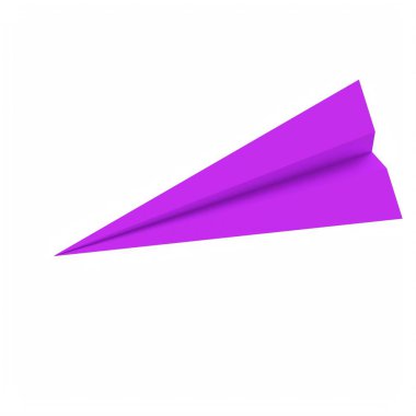 origami paper plane isolated on white background. 3d rendering