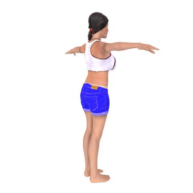 3d render of a female swimmer