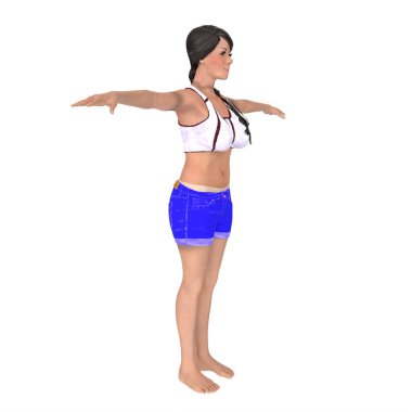 3d render of a female swimmer