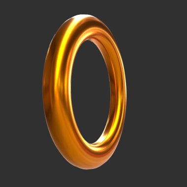 golden number 3. 3d rendering