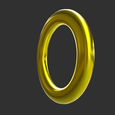 3d golden number 8 on black background