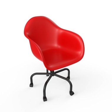 red armchair isolated on white background. 3d illustration