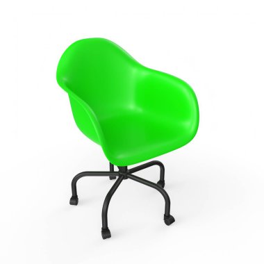 yeşil sandalye beyaz arkaplanda izole edildi