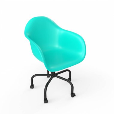 3d rendering of a blue chair isolated on white background