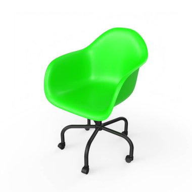 yeşil sandalye beyaz arkaplanda izole edildi