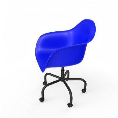 Mavi sandalye beyaz arkaplanda izole edildi