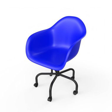 3d rendering of a blue chair isolated on white background