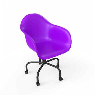 3d render of a purple chair isolated on white background