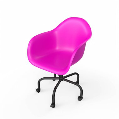 3d render of a purple chair isolated on white background
