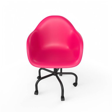 Beyaz arkaplanda kırmızı koltuk izole edildi