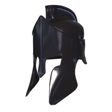 black leather helmet isolated on white background