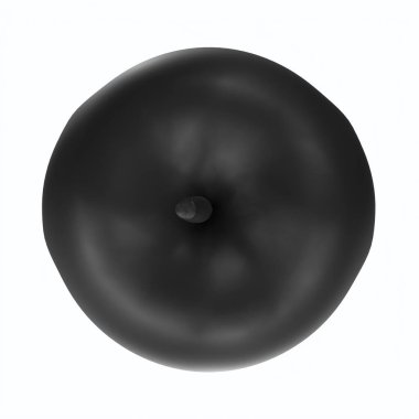 black round ball isolated on white background. 3d illustration