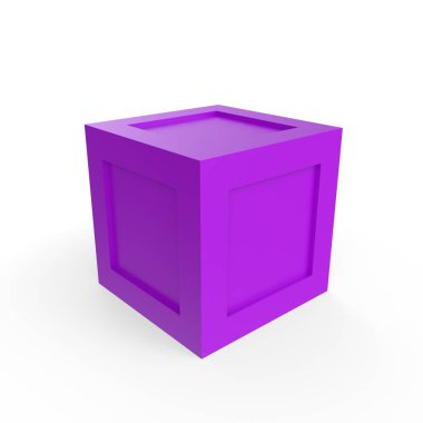3d render of a purple box on a white background