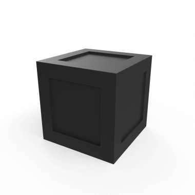 3d rendering of a black and white box