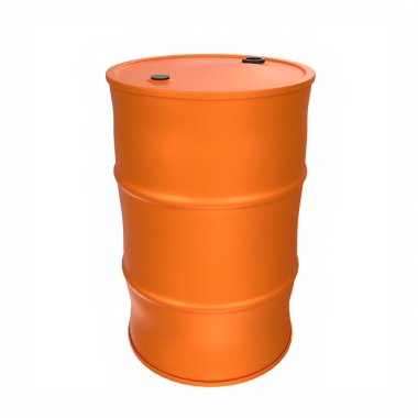 3d rendering of a yellow barrel on a white background