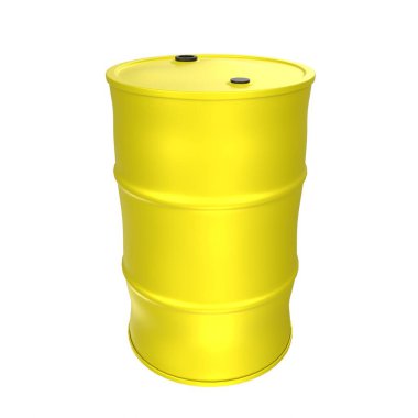 3d rendering of a yellow barrel on a white background