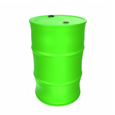 3d rendering of a green barrel isolated on white background