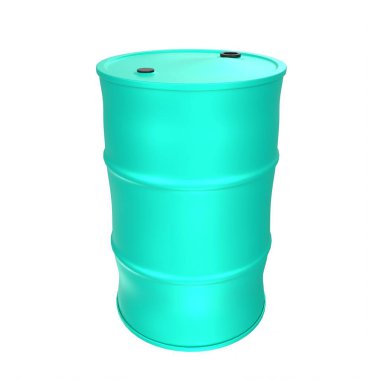 3d rendering of blue oil barrel isolated on white background