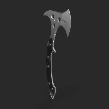 3d rendering of a black and white sword