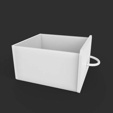 white box with empty black and gray background