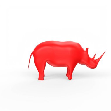 3d rendering of a red pig isolated on white background
