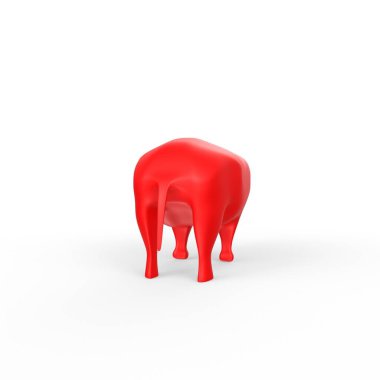 3d rendering of a white and red toy horse isolated on a plain background
