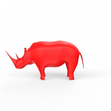 3d rendering of a red pig isolated on white background
