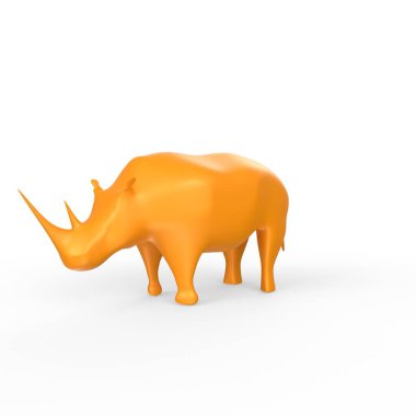 3d rendering of a gold pig isolated on white background