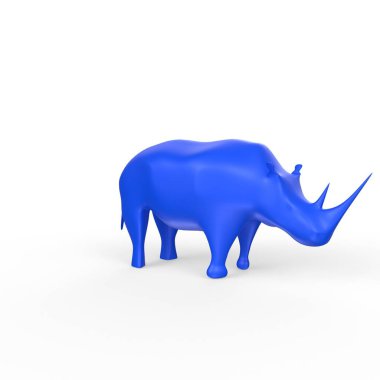 3d rendering of a blue piggy bank with a white background