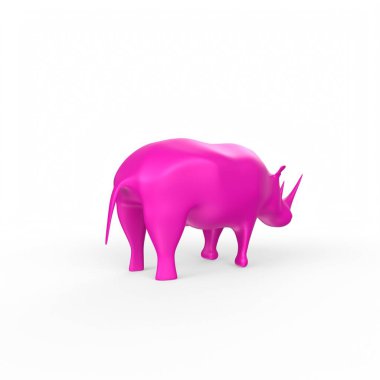 3d rendering of a pink pig isolated on white background