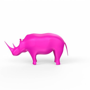 3d rendering of a pink pig isolated on white background