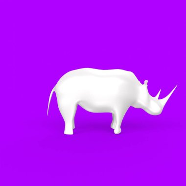 3d rendering of a white pig on a pink background