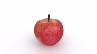 Beyaz arkaplanda kırmızı elma izole edildi
