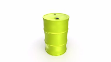 green oil barrel isolated on white background.
