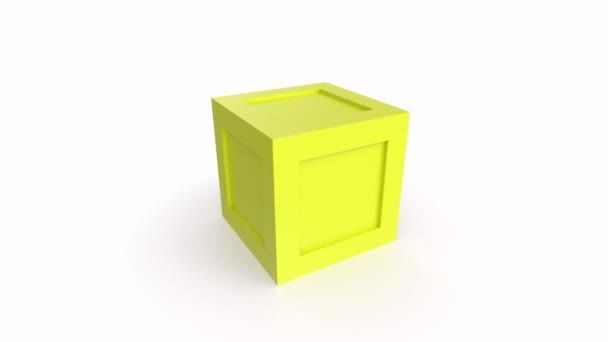 Green Plastic Box Isolated White Background Illustration — Stockvideo