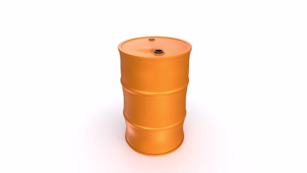 Yellow Oil Barrel Isolated White Background — Video Stock
