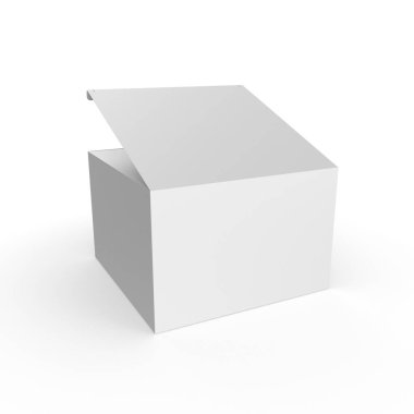blank white box isolated on a background. 3d illustration