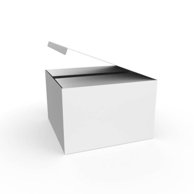 3d rendering of a white box with a blank space for your text