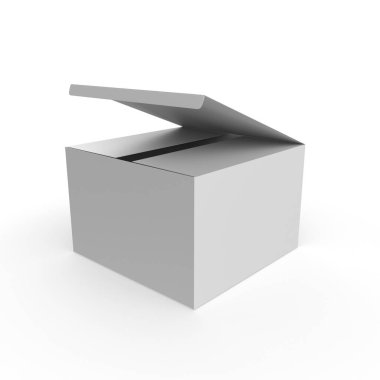 white box isolated on a background. 3d illustration