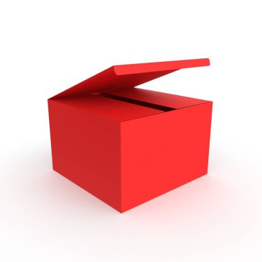 Kırmızı hediye kutusu beyaz arkaplanda izole edildi