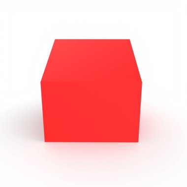 3d rendering of a red box with white background